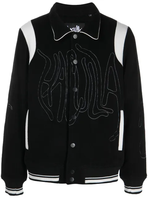 Haculla embroidered-logo shirt jacket Black HA08BBX07
