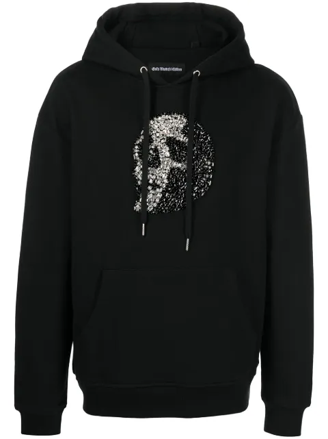 God's Masterful Children crystal-skull drawstring hoodie Black GMC08BBKHS07