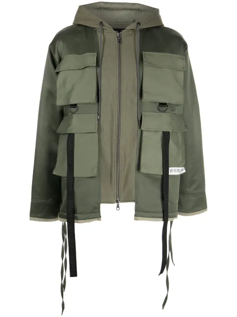Mostly Heard Rarely Seen M65 cago-pocket zip-up jacket Green MH08BBX06