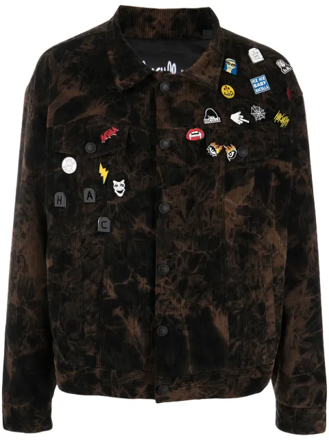 Haculla pin-detail tie-dye jacket Brown HA08BBX03