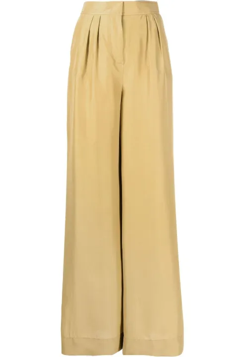 Alberta Ferretti wide-leg silk trousers Neutrals AEF221M03140118