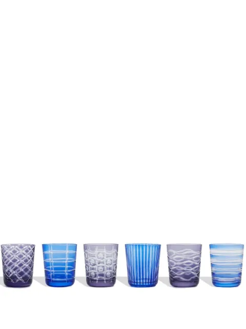 POLSPOTTEN set of six cobalt tumblers Blue 140230115