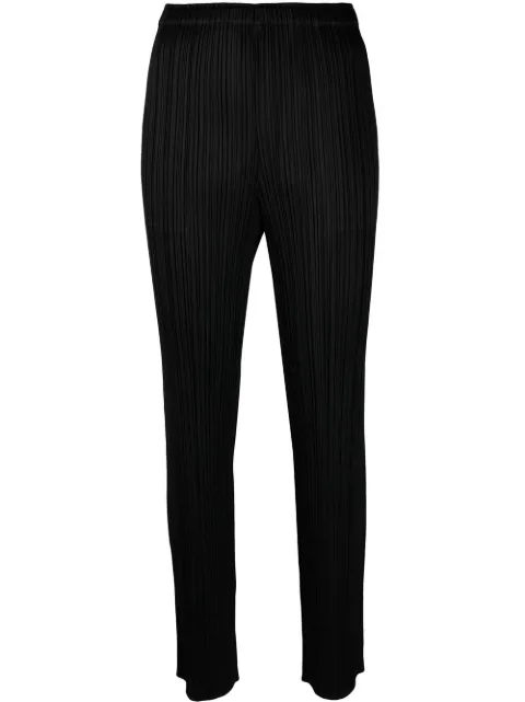 Pleats Please Issey Miyake elasticated-waist slip-on straight trousers Black PP26JF111