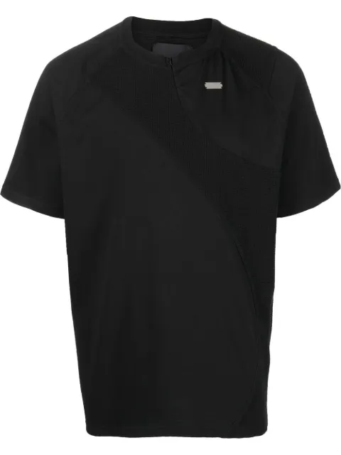 HELIOT EMIL panelled short-sleeved T-shirt Black HEM09031C01BLK01