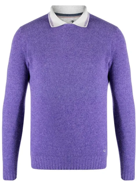 Jacob Cohën polo-collar cotton sweatshirt Purple J1006
