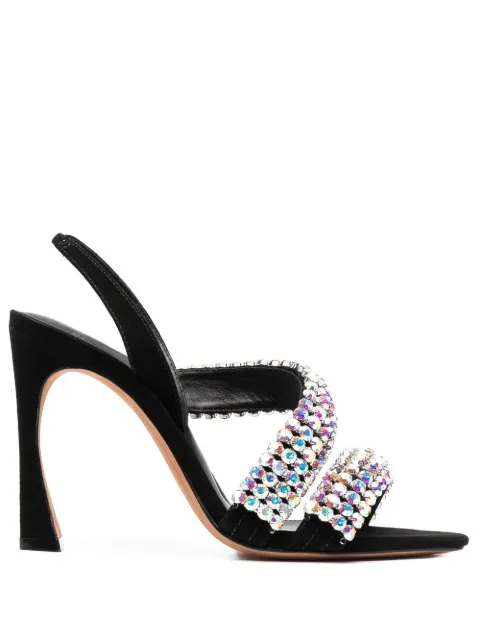 Alexandre Birman crystal-embellished leather sandals Black B3548300050001