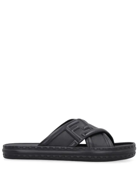 FENDI FF logo-embossed slide sandals Black 7X1501AHI3