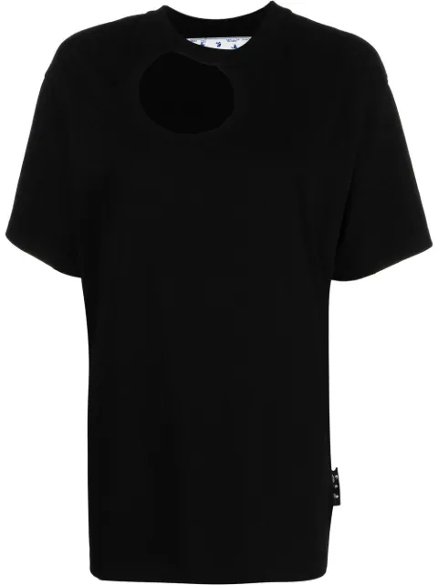 Off-White cut-out short-sleeve T-shirt Black OWAA078C99JER0011000