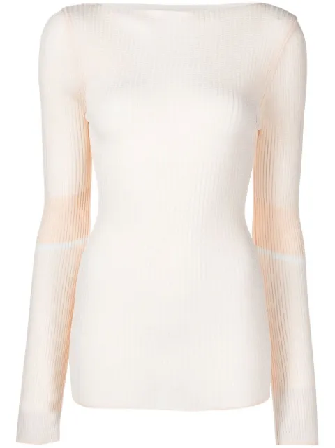Low Classic ribbed knit boat-neck knitted top Neutrals LOW22SSKN09BE