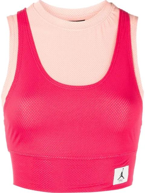Jordan logo-patch cropped vest Pink DN0602