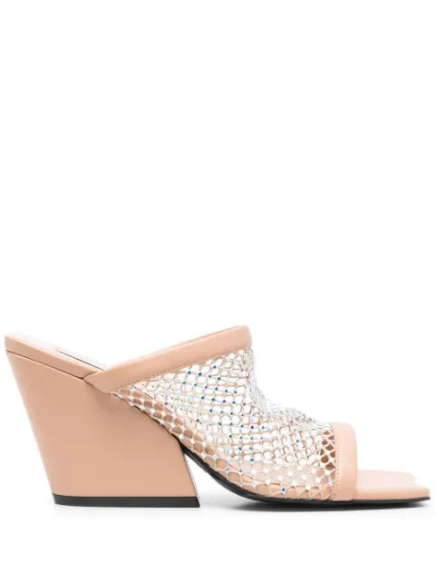 Stella McCartney crystal mesh sandals Neutrals 810058E00032