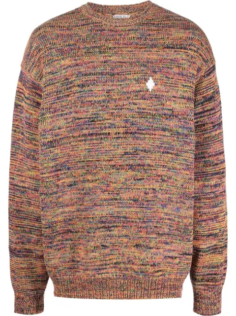 COUNTY OF MILAN logo-embroidered mélange knitted jumper Orange CMHE039S22KNI0018401