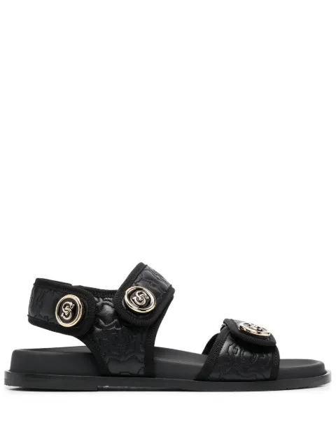 Ferragamo logo-plaque detail sandals Black 751368