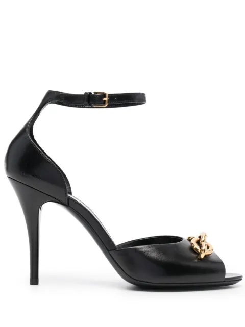 Saint Laurent chain-strap leather sandals Black 6873671ZJ00
