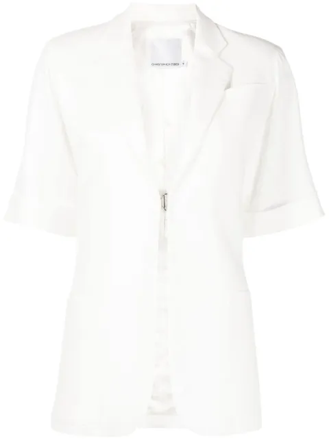Christopher Esber short-sleeve single-breasted blazer White RE22BL02