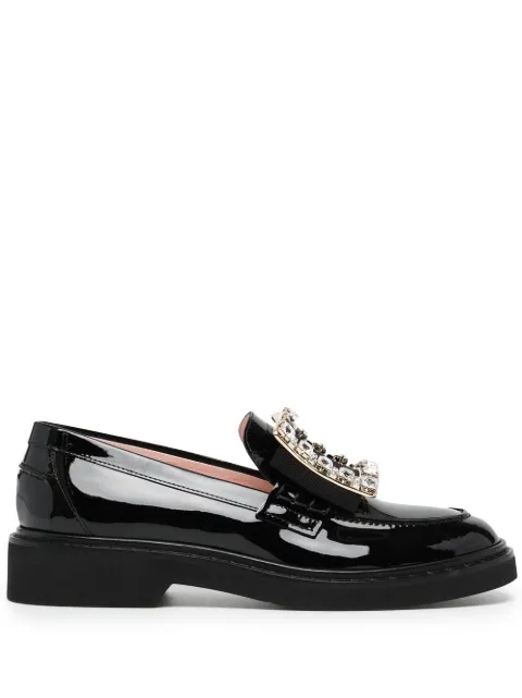Roger Vivier crystal-embellished patent leather loafers Black RVW54825880D1P