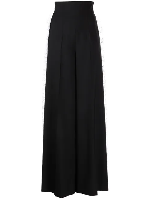Rochas ruffle wide-leg tailored trousers Black ROPU30000PRU031