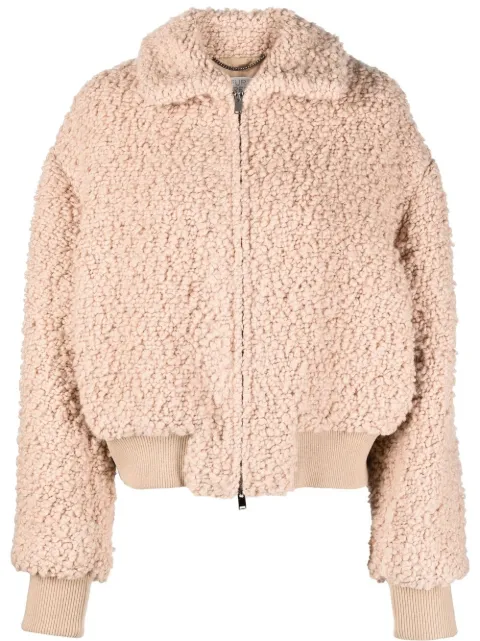 Stella McCartney softly textured cropped bomber jacket Neutrals 6800323AU752