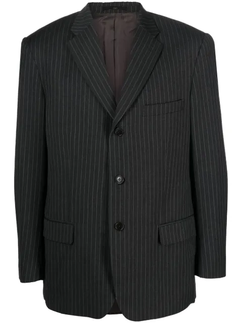 Valentino Garavani Pre-Owned 2000s pinstriped stepped lapels blazer Grey VALE380NT