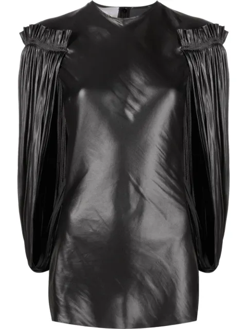 Stella McCartney pleated cut-out sleeves blouse Black 6T00293AU352