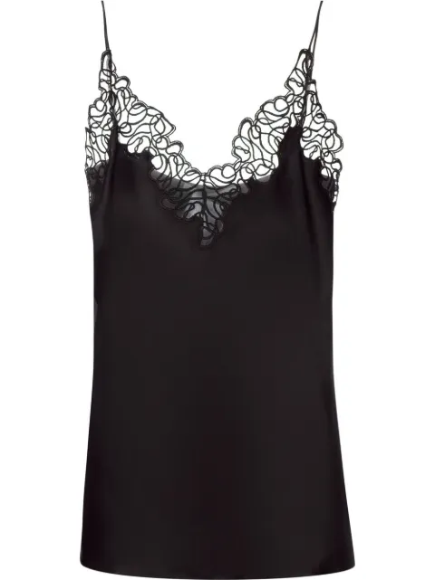 Stella McCartney lace-trim satin cami top Black 6T00363AU309