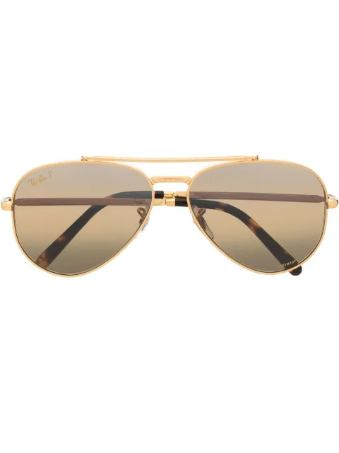 Ray-Ban New Aviator Polarized+ Lenses sunglasses Gold RB36259196G5