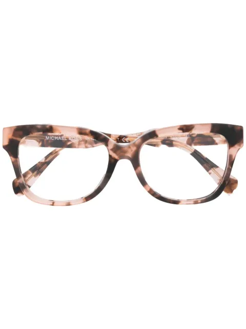 Michael Kors tortoiseshell square-frame glasses Pink MK4091