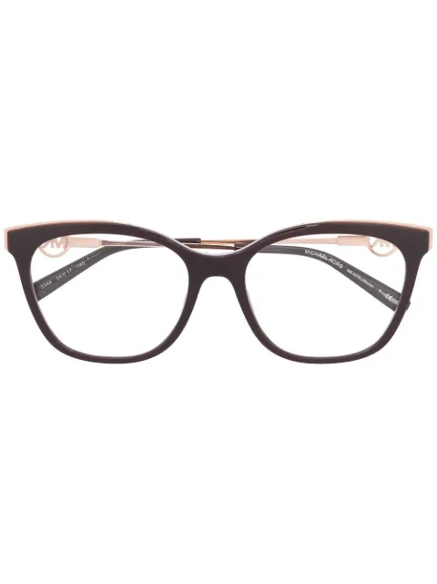 Michael Kors logo-plaque arm glasses Brown MK4076U