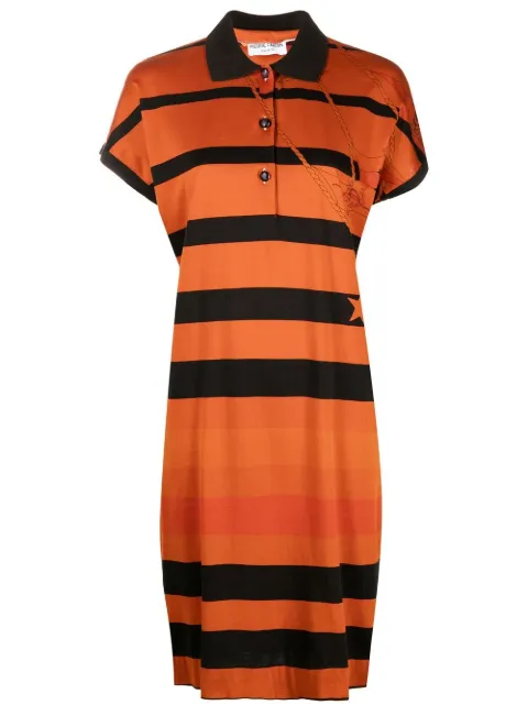 Pierre Cardin Pre-Owned 1980s striped polo dress Orange PICA320GL