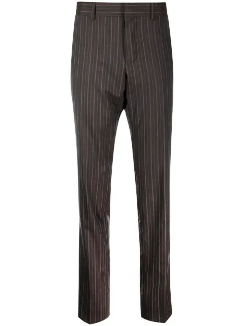 Gucci Pre-Owned 2000s pinstriped slim-legged tailored trousers Grey GUC320X