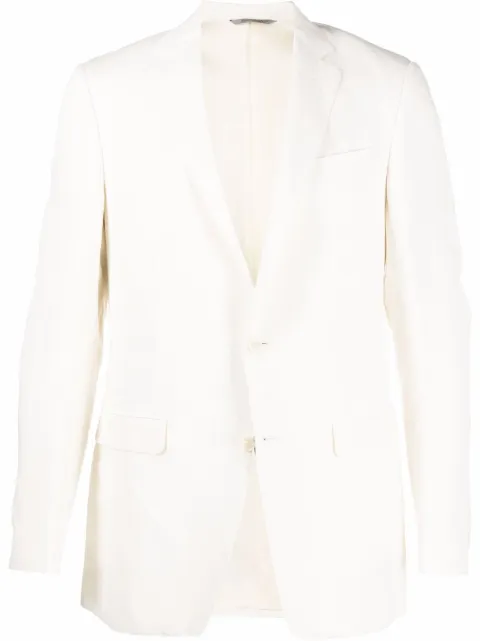 Canali single-breasted linen-silk blazer White E19220AX03156