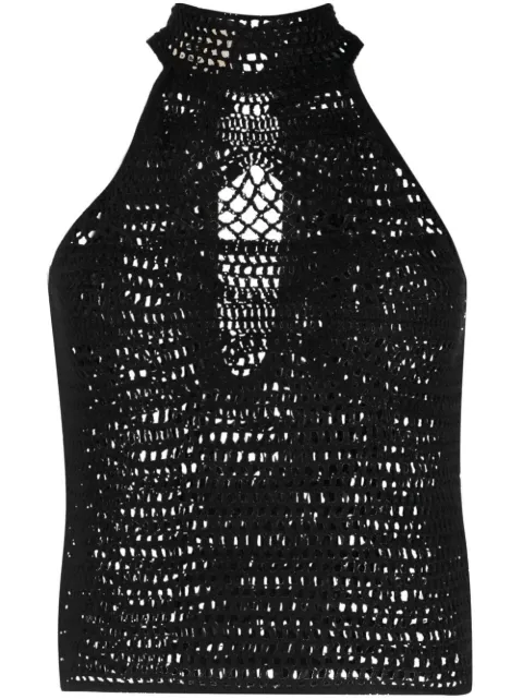 The Garment crochet-knit halterneck top Black 18159