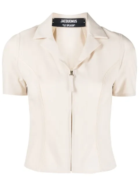 Jacquemus Tangelo zip-up cycling shirt Neutrals 221SH0221021