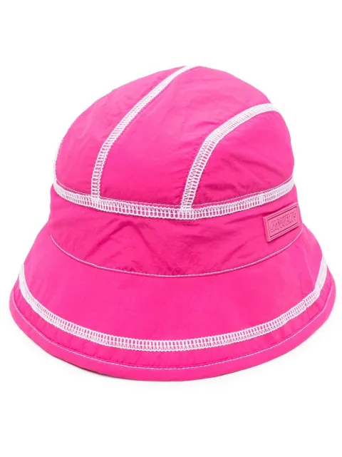 Jacquemus logo-patch bucket hat Pink 221AC0121014