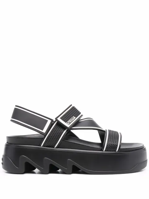 Le Silla cross-strap platform sandals Black 3731U040M1PPSNO