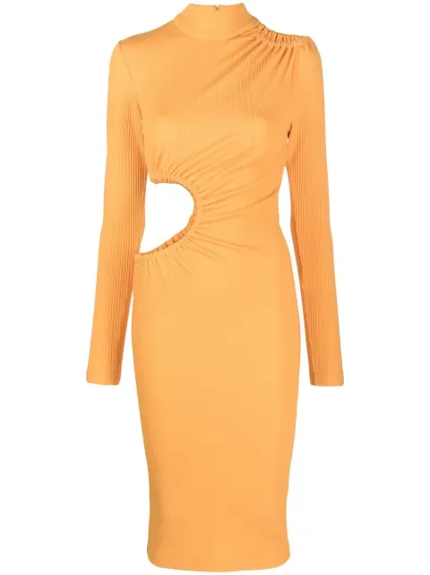 ROTATE BIRGER CHRISTENSEN cut-out asymmetric dress Orange RT1192