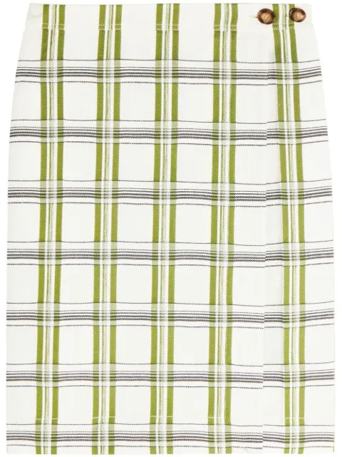 Victoria Beckham check wrap skirt White 1222WSK003638A
