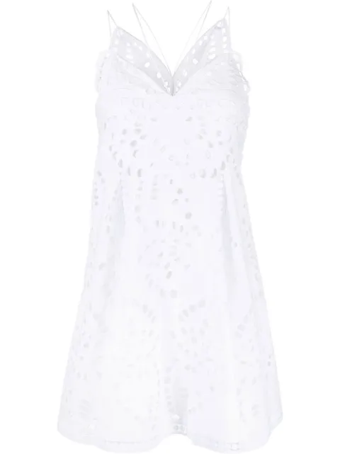 Alberta Ferretti Broderie Anglaise mini dress White A04600139