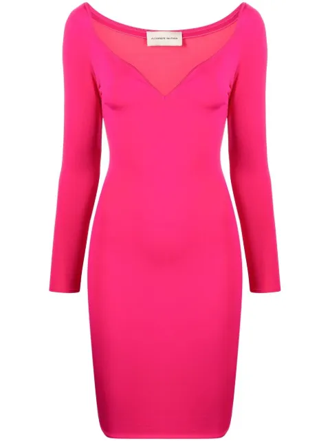 Alexandre Vauthier plunging V-neck midi dress Pink 222KDR16641616221