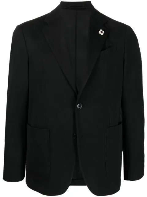 Lardini buttoned-up single-breasted blazer Black EML983AE78EMEL58722