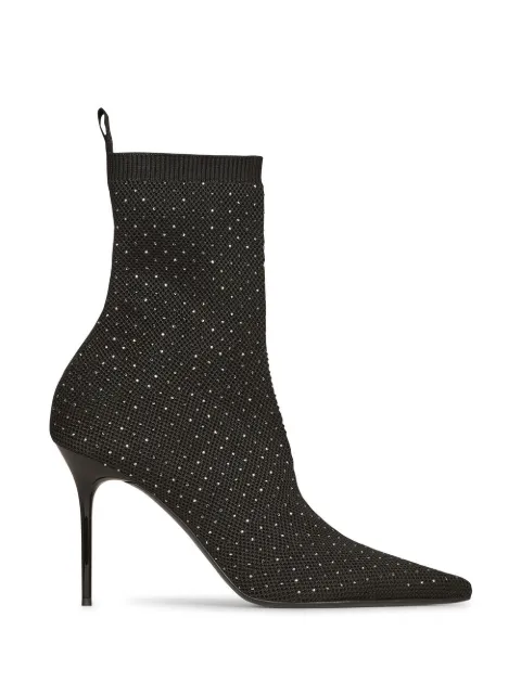 Balmain Skye stretch-knit ankle boots Black YN1TA680TKYD