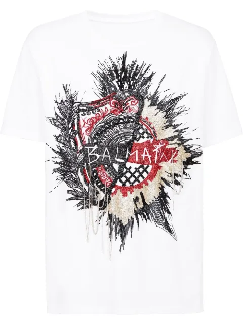 Balmain embroidered logo t-shirt White YH1EG010PB30