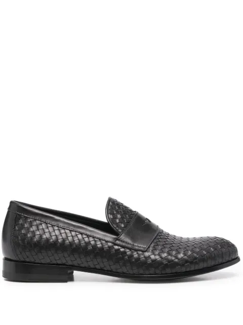 Scarosso Delfina woven leather loafers Black DELFINALOAFBLACALF