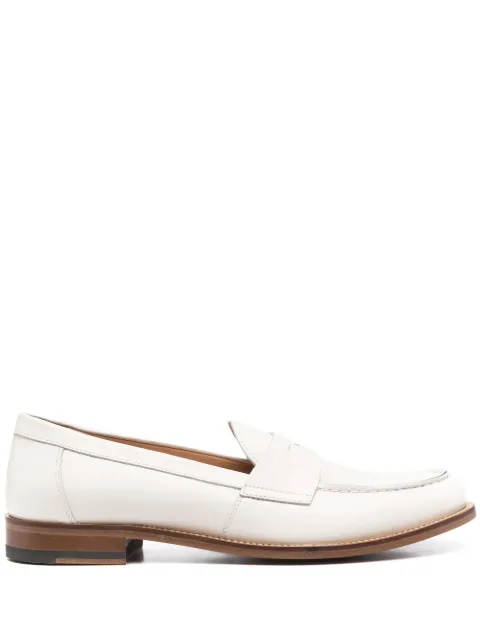 Scarosso Harper leather penny loafers White HARPERLOAFWHTCALF