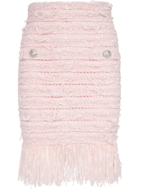 Balmain tweed pencil skirt Pink YF1LB059KC13