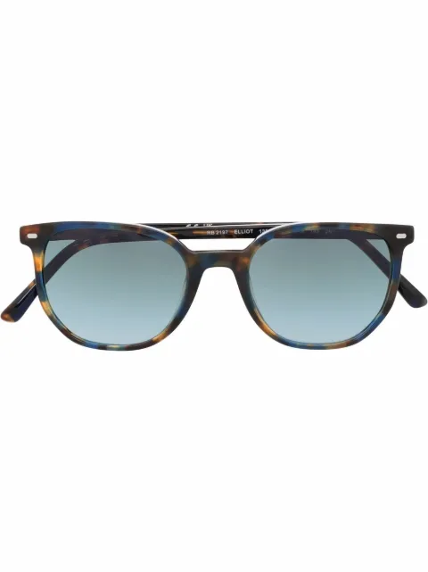 Ray-Ban marbled round-frame sunglasses Blue RB219713563M