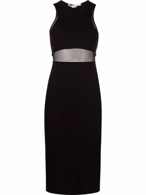 Stella McCartney sheer-panel bodycon midi dress Black 6K00433S2313