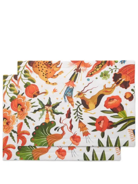 La DoubleJ Jungle Book table mats (set of two ) White TBM0001LIN001HLE0023