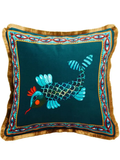 La DoubleJ Fish Friend velvet cushion Red CUS0012VEL001HLE0016