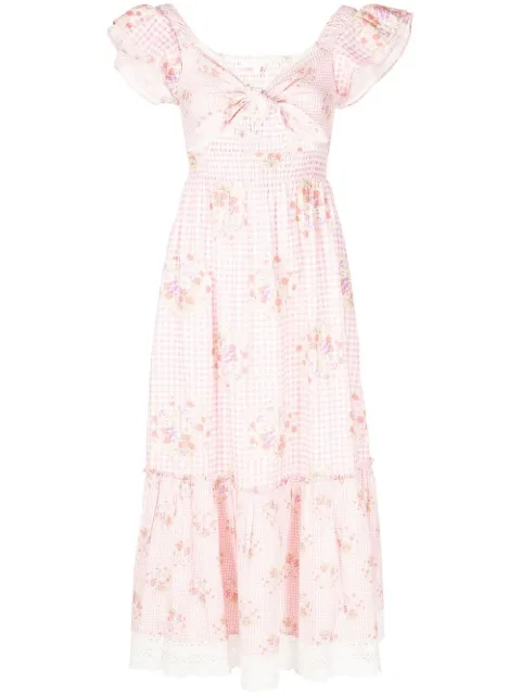 LoveShackFancy Emeka floral midi dress Pink D15011035